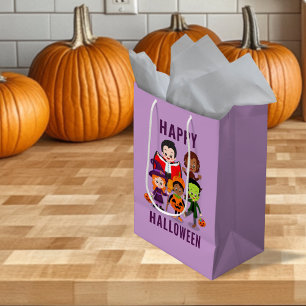 Sacola Para Presentes Média Festa de Figuras Bonitas para Crianças do Hallowee