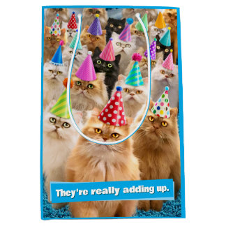 Sacola Para Presentes Média Festa de Gatos