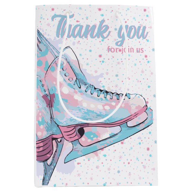 Sacola Para Presentes Média Festa de patinagem (Frente)