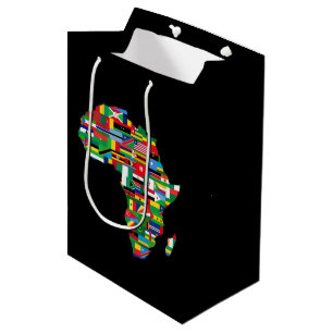 Sacola Para Presentes Média festa temática da África fofa