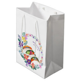 Sacola Para Presentes Média FIESTA Cactos Folkart Flores Personalizado