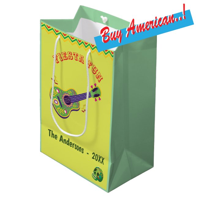 Sacola Para Presentes Média Fiesta Divertido Limão mexicano Monograma Média de (Criador carregado)