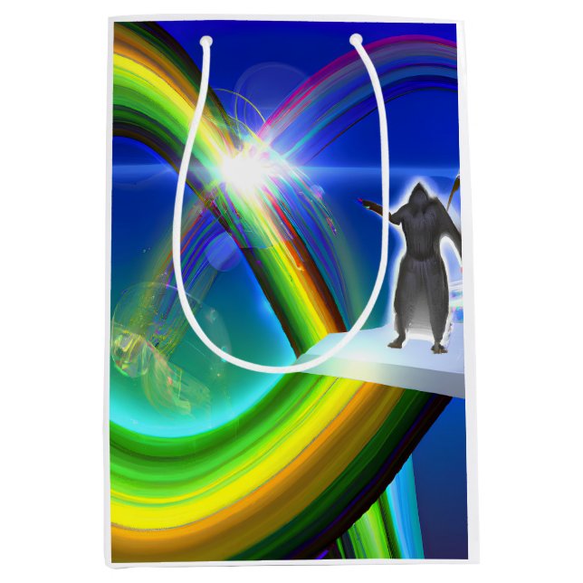 Sacola Para Presentes Média Figura Misteriosa no Stargate Inter-Dimensional (Frente)