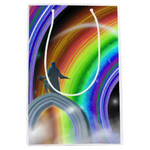 Sacola Para Presentes Média Figura Misteriosa no Stargate Inter-Dimensional