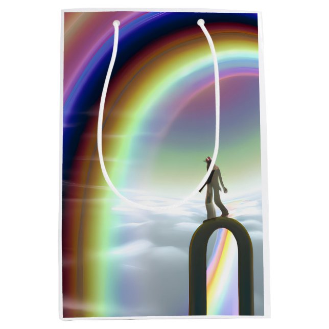 Sacola Para Presentes Média Figura Misteriosa no Stargate Inter-Dimensional (Frente)