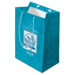 Sacola Para Presentes Média Filho, Primeira Comunhão, Trigo, Uva Azul