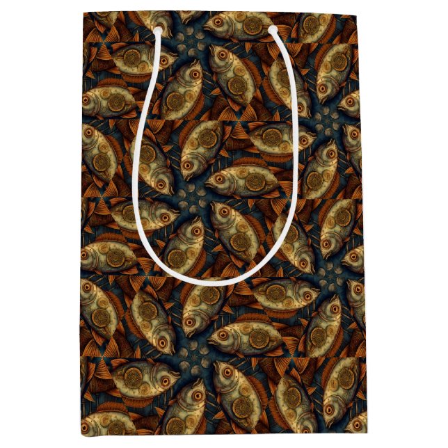 Sacola Para Presentes Média Fishes Steampunk 2 de 3 (Frente)