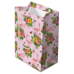 Sacola Para Presentes Média Flamingo e Borboletas 1
