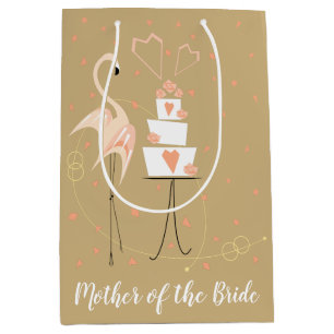 Sacola Para Presentes Média Flamingo Wedding Mãe do meio noivo