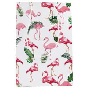 Sacola Para Presentes Média Flamingos Love Standard