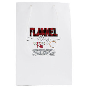 Sacola Para Presentes Média Flannel Fling Before Ring Gift Bag - Red