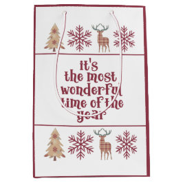 Sacola Para Presentes Média Floco de Neve Maravilhoso