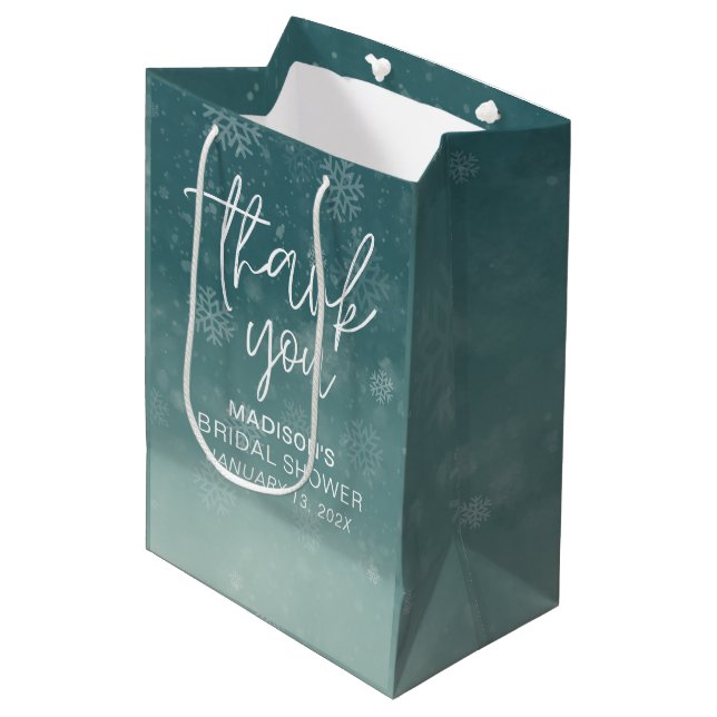 Sacola Para Presentes Média Flocos de neve Chá de panela de inverno (Frente inclinada)