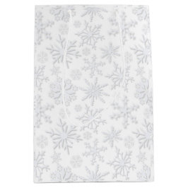 Sacola Para Presentes Média Flocos de Neve Frost & Flourish – Gelo
