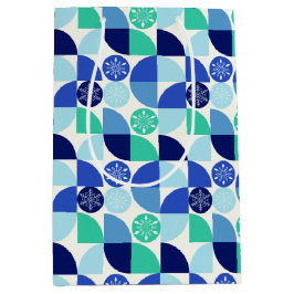 Sacola Para Presentes Média Flocos de neve geométricos - Fundo claro - Saco de