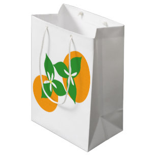 Sacola Para Presentes Média Flor alaranjada