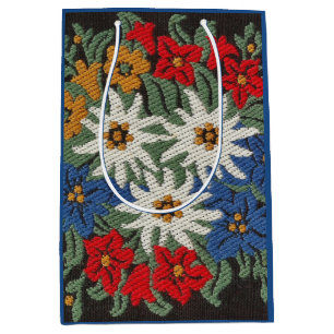 Sacola Para Presentes Média Flor alpina suíça de Edelweiss