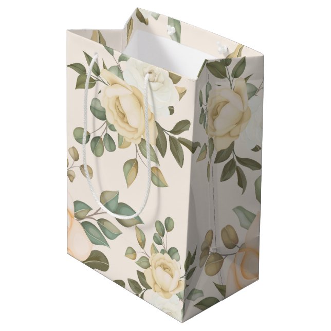 Sacola Para Presentes Média Flor chic elegante (Verso inclinado)