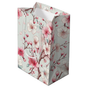 Sacola Para Presentes Média Flor de Cerejeira