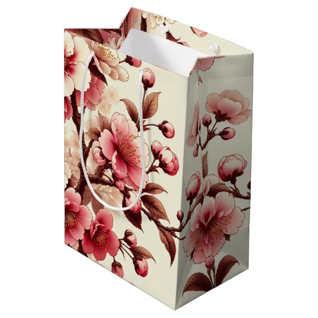 Sacola Para Presentes Média Flor de Cerejeira (Verso inclinado)