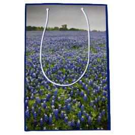 Sacola Para Presentes Média Flor de estado azul de Texas do campo do