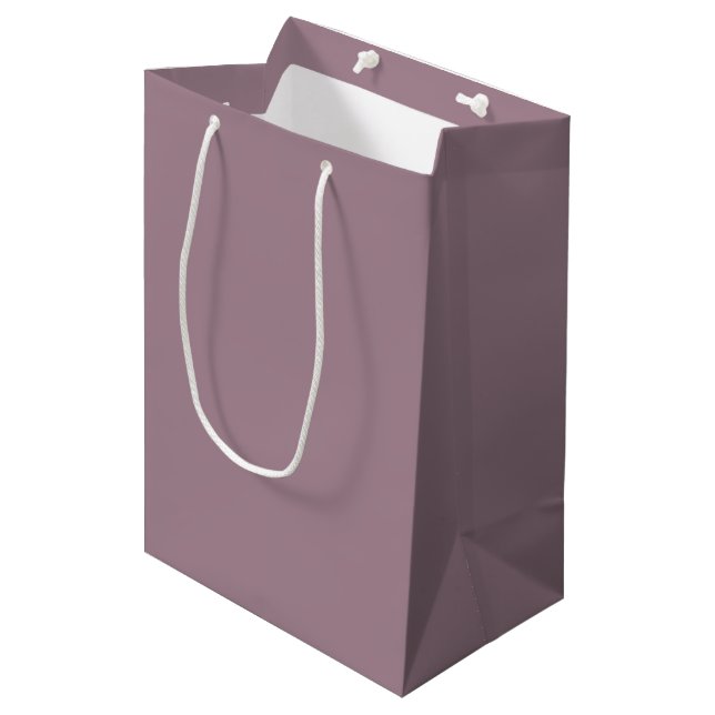 Sacola Para Presentes Média Flor de Tons Pastéis de Bege Roxo (Frente inclinada)
