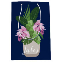 Flor Rosa-Rosa-Medinilla Tropical Vase de Azul-Esc