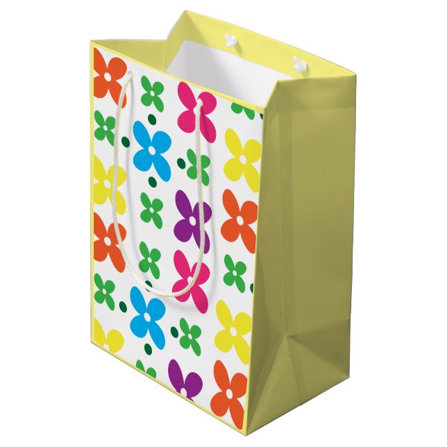 Sacola Para Presentes Média Floral (Verso inclinado)