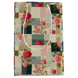 Sacola Para Presentes Média Floral Fushion