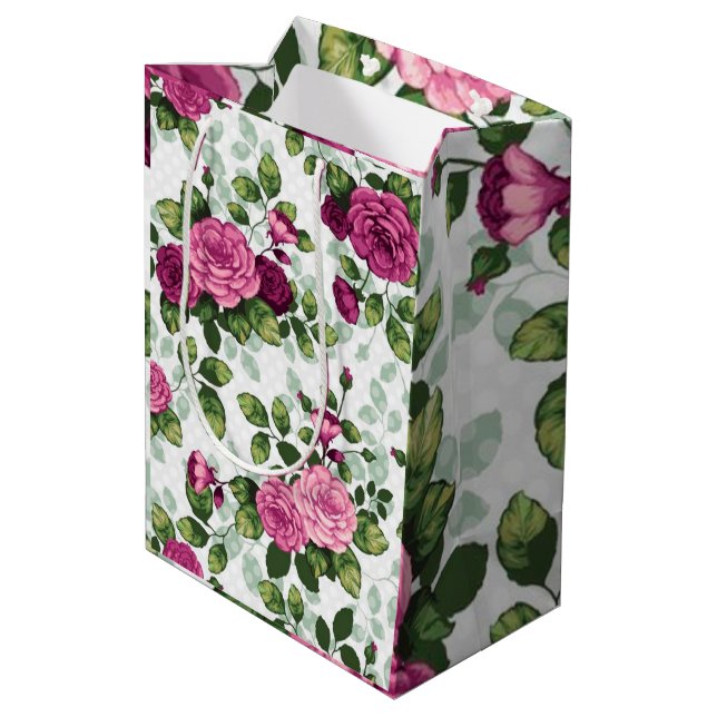 Sacola Para Presentes Média Floral Luxury (Verso inclinado)