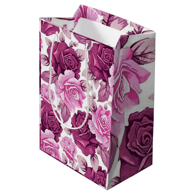 Sacola Para Presentes Média Floral Luxury (Verso inclinado)
