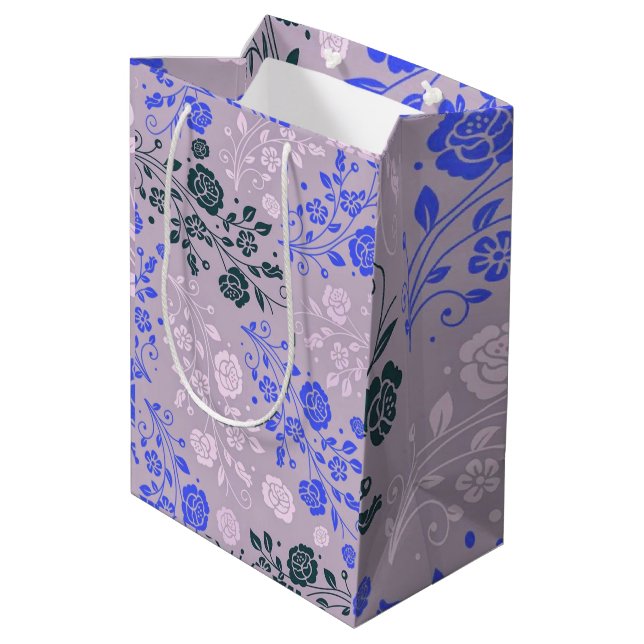 Sacola Para Presentes Média Floral Luxury (Verso inclinado)