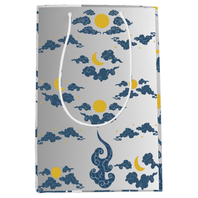 Sacola Para Presentes Média Floral Wrapping Paper Medium Gift Bag (Frente)