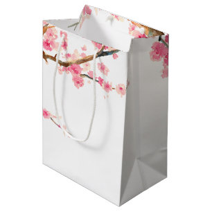 Sacola Para Presentes Média Flores da flor de cerejeira