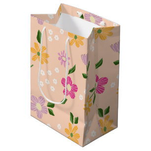 Sacola Para Presentes Média Flores de Abstrato para Reprodução