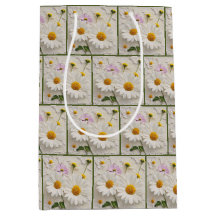 Flores de Margarida e Cosmos em Papel Envelhecido