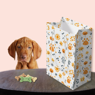Sacola Para Presentes Média Flores de patas de papoila-cúpula
