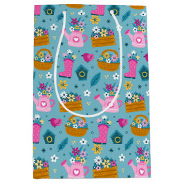 Sacola Para Presentes Média Flores de primavera