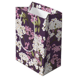 Sacola Para Presentes Média Flores De Verão Em Roxo