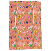 Flores em aquarela selvagem em laranja