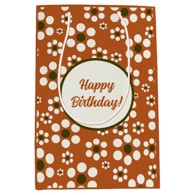 Sacola Para Presentes Média Flores florais mexicanas (Frente)