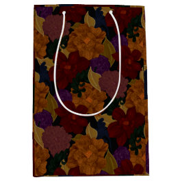 Sacola Para Presentes Média Flores Pintadas Com Óleo