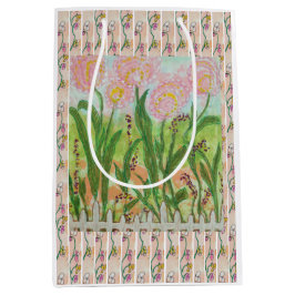 Sacola Para Presentes Média Flores rosa vedadas