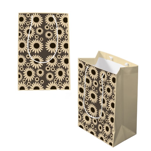 Sacola Para Presentes Média Flores Suaves Imperatriz Marrom Imperatriz (Criador carregado)