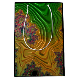 Sacola Para Presentes Média Floresta Fractal