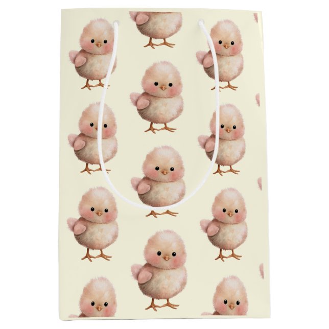 Sacola Para Presentes Média Fluffy Little Pintinho | PRIMAVERA e PÁSCOA (Frente)