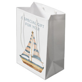 Sacola Para Presentes Média Fluxos Azuis de Cor-de-Água