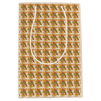 Sacola Para Presentes Média Folhas Coloridas para Arte Original de Ação de Gra