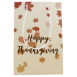 Sacola Para Presentes Média Folhas de Ação de Graças