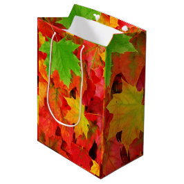 Sacola Para Presentes Média Folhas de Outono
